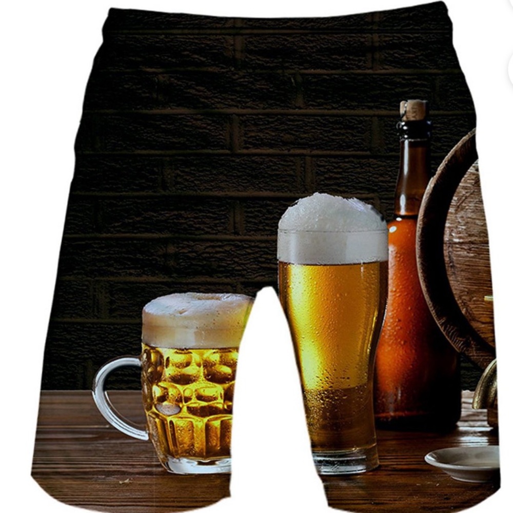 BRAND NEW Men's Loose Beer Shorts Quick Dry Swimsuit Drawstring closure Size 4X - Picture 2 of 2